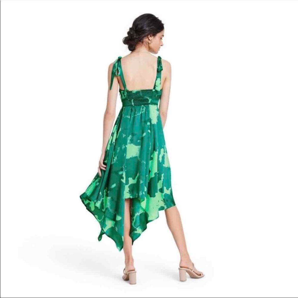 Alexis For Target Green‎ Satin Sleeveless Asymmetrical Sundress Womens 1X - Picture 5 of 10